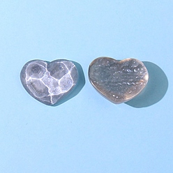 Серый Прозрачные смолы кабошоны, сердце с водной рябью, серые, 17x21 мм
