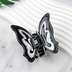 Black Butterfly PVC Claw Hair Clips, Hair Accessories for Women Girls, Black, 45x54mm