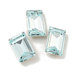 Индийский Сапфир Стеклянные стразы кабошоны, плоская задняя и задняя, граненые, прямоугольные, Индийский сапфир, 6x4x2.5 мм