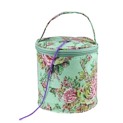 Flower Polyester Column Yarn Storage Bags, for Portable Knitting Yarn Balls Organizer, Flower, 14x14cm