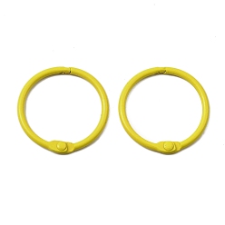 Желтый Окрашенные распылением железные кольца для папок-регистраторов с шарнирами, желтые, 30.5x2.5 мм, внутренний диаметр: 25.5 мм