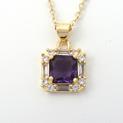 01 Luxury Gemstone Pendant Lip Chain Necklace - Elegant, Minimalist, and Chic.
