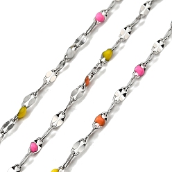 (52) Непрозрачная лаванда 304 цепи натяжные нержавеющие, с эмалью, пайки, с катушкой, реальный 18 k позолоченный, разноцветные, 2 мм