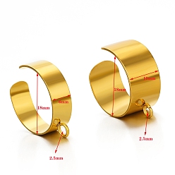 Золотой Фурнитура для открытых манжет из нержавеющей стали, кольцо петли, золотые, внутренний диаметр: 18 мм