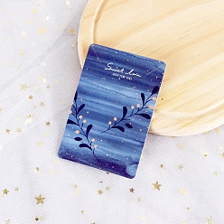 Marine Blue 100Pcs Paper Jewelry Display Cards, for Earring Necklace Display, Rectangle, Marine Blue, 9x6cm