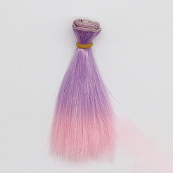Medium Purple High Temperature Fiber Long Straight Ombre Hairstyle Doll Wig Hair, for DIY Girl BJD Makings Accessories, Medium Purple, 5.91 inch(15cm)
