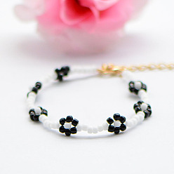 S003_09 Black Handmade Simple Sweet Women's Beaded Bracelet - HyunA's Bracelet, Anklet Jewelry.