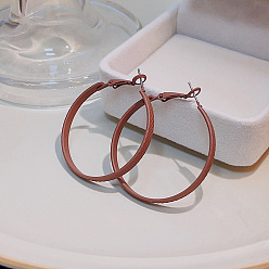 E0000-23-Coffee Circle Серьги-кольца С-образной формы с росписью макаронами в стиле ретро для женщин