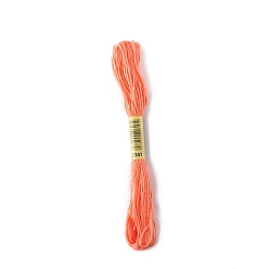 Coral Polyester Embroidery Threads for Cross Stitch, Embroidery Floss, Coral, 0.15mm, about 8.75 Yards(8m)/Skein