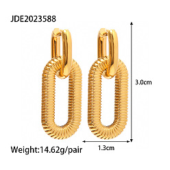JDE2023588 Exaggerated 18K Gold-Plated Stainless Steel Chain Earrings - High Fashion and Trendy Ear Accessories