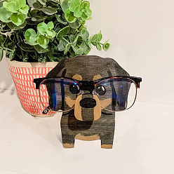 Noir Présentoirs de lunettes en bois en forme de chien, support de rangement pour lunettes de soleil simples, noir, pas de taille