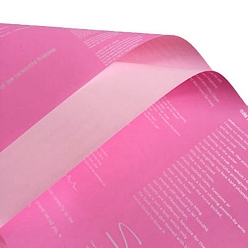 Hot Pink Square with Word Pattern Paper, Flower Bouquet Wrapping Craft Paper, Wedding Party Decoration, Hot Pink, 580x580mm, 20 sheets/bag