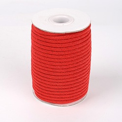 Rouge Câblés en polyester rondes, rouge, 4mm, environ 21.87 yards (20m)/rouleau