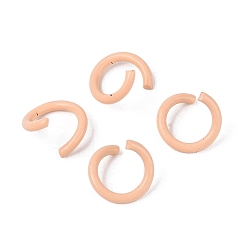 Marron Clair Anneaux ouverts en fer peint à la bombe, bisque, Jauge 18, 8.5x1mm, diamètre intérieur: 5.5 mm, environ5050 pcs / 1000 g