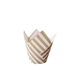 White Tulip Cupcake Baking Cups, Greaseproof Muffin Liners Holders Baking Wrappers, Stripe Pattern, White, 50x80mm