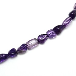 Amethyst Natural Amethyst Nuggets Bead Strands, Tumbled Stone, 7~13x6~8mm, Hole: 1mm, about 15.7 inch
