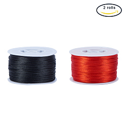 Mixed Color Round Nylon Thread, for Chinese Knot Making, Mixed Color, 1mm, 100yards/roll