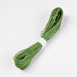 Светло-зеленый Коричневый Шнур бумажных шнуров, для изготовления ювелирных изделий, 2 -ply, оливковый, 2 мм, около 32.8 ярдов (30 м) / пачка