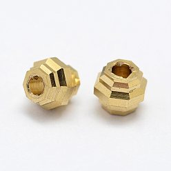Raw(Unplated) Brass Beads, Nickel Free, Raw(Unplated), 5.5x5.5mm, Hole: 2mm