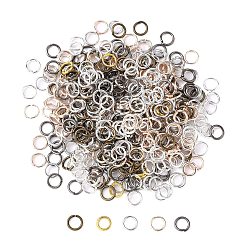 Mixed Color Open Jump Rings Iron Jump Rings, Mixed Color, 5x0.7mm, 21 Gauge, Inner Diameter: 3.6mm, about 11000pcs/500g