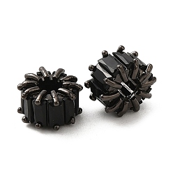 Черный Покрытие стойки из черной латуни, микропаве, бусины из кубического циркония, без кадмия и без свинца, колонка, чёрные, 8.5~9x5.5 мм, отверстие : 3.5 мм
