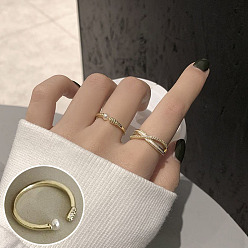 Круглые Открытое кольцо-манжета из пластика с искусственным жемчугом, платиновые латунные украшения для женщин, круглый узор, размер США 8 (18.1 мм)