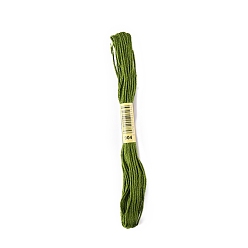 Dark Olive Green Polyester Embroidery Threads for Cross Stitch, Embroidery Floss, Dark Olive Green, 0.15mm, about 8.75 Yards(8m)/Skein