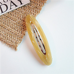 Yellow Minimalist Glossy Acetate BB Hair Clip - Oval Edge, Hair Accessories for Women.