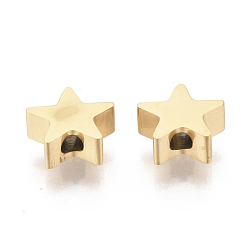 Golden 304 Stainless Steel Beads, Star, Golden, 7x8x3mm, Hole: 2mm