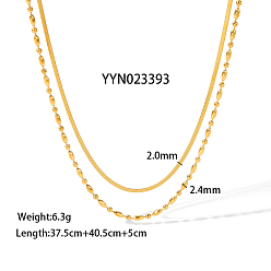 Золотой 304 Ожерелье из многослойной цепочки из нержавеющей стали для стильного и элегантного образа