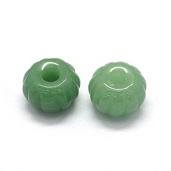 Aventurine Verte Perles naturelles en aventurine verte, Perles avec un grand trou   , citrouille, 24.5x16~17mm, Trou: 7mm