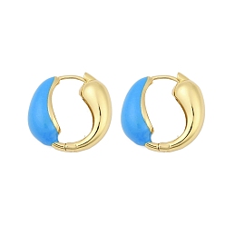 Озёрно--синий Серьги-гвоздики из латуни, долговечный, без кадмия и без свинца, стойки покрытие, цветок, Плут синий, 22x9x22.5 мм