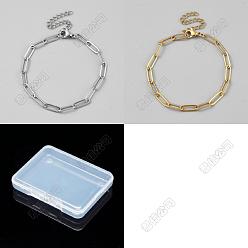 (52) Непрозрачная лаванда 10 шт. 2 цвета 304 Браслеты-цепочки из нержавеющей стали в виде скрепки, унисекс, разноцветные, 7-1/8 дюйм (18 см), 5 шт / цвет