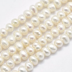 Beige Natural Cultured Freshwater Pearl Beads Strands, Potato, Beige, 3~4mm, Hole: 0.8mm, about 128pcs/strand, 15.3 inch(39cm)