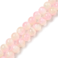 Rose Nacré Brins de perles de sélénite naturelles, Grade a, teint, ronde, perle rose, 8.5mm, Trou: 0.8mm, Environ 46 pcs/chapelet, 15.35'' (39 cm)