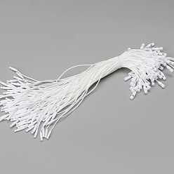 White Polyester Snap Lock Hang Tag String, Loop Fastener Hook Ties, White, 20x0.28cm