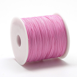 Hot Pink Polyester Cords, Hot Pink, 0.8mm, about 131.23~142.16 yards(120~130m)/roll