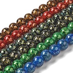 Mixed Color Baking Painted Glass Bead Strands, Round, Mixed Color, 10x9.5mm, Hole: 1.5mm, about 38pcs/strand, 14.17''(36cm)