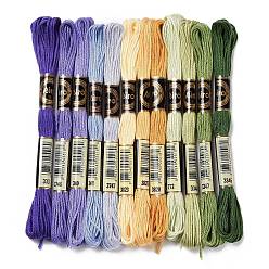 Mixed Color 12 Skeins 12 Colors 6-Ply Polyester Embroidery Floss, Cross Stitch Threads, Winter Color Series, Mixed Color, 0.5mm, about 8.75 Yards(8m)/Skein, 12 skeins/set
