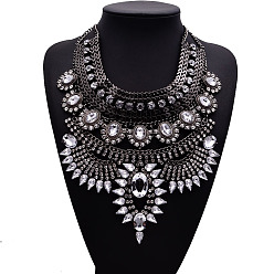Gun black Crystal Lock Necklace - Fashionable Alloy Jewelry for Women's Collarbone
