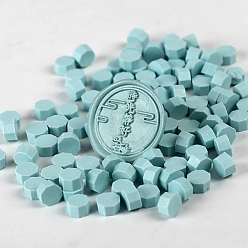 Pale Turquoise Sealing Wax Particles, for Retro Seal Stamp, Octagon, Pale Turquoise, Package Bag Size: 114x67mm, about 100pcs/bag