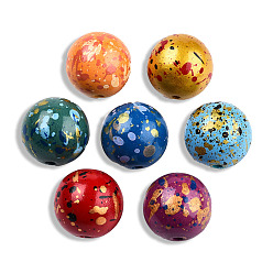 Mixed Color Spray Painted Resin Beads, Round, Mixed Color, 20x19mm, Hole: 2~2.4mm