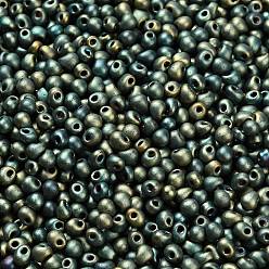 (DP2008) Matte Metallic Patina Iris Миюки 3.4мм капельные бусины, японский бисер, матовый ирис, (dp2008) матовый металлик патина ирис, 3.4x3 мм, отверстие : 0.65 мм, Около 180 шт / 10 г