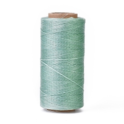 Aquamarine Waxed Polyester Cord, Micro Macrame Cord, Waxed Sewing Thread, Flat, Aquamarine, 0.8mm, about 284.33 yards(260m)/roll