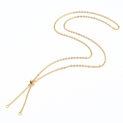 Golden 304 Stainless Steel Slider Necklace Making, Cable Chains Bolo Necklace Making, Golden, 23-5/8 inch(60cm)