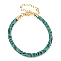 Светлый Морско-зеленый 4.5 изготовление браслета из круглого нейлонового шнура миланского диаметра 202мм, с латунными выводами и 6.85 застежками из лобстера из нержавеющей стали, золотые, долговечный, стойки покрытие, светло-зеленый, 17.4 дюйм ({2} см)