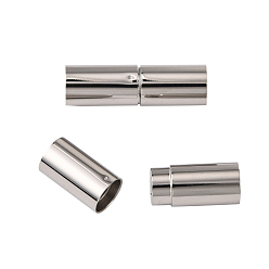 Stainless Steel Color 304 Stainless Steel Bayonet Clasps, Column, Stainless Steel Color, 23x7mm, Hole: 6mm