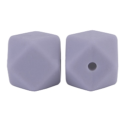 Lavender Octagon Food Grade Silicone Beads, Chewing Beads For Teethers, DIY Nursing Necklaces Making, Lavender, 17mm
