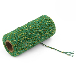 Sea Green 100M Macrame 2-Ply Cotton Braid Thread, with Spool, Round, Sea Green, 2mm, about 109.36 Yards(100m)/Roll