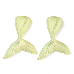 Светлый Золото-желтый Непрозрачные акриловый кабошоны, с блеском порошок, русалка хвост, светлый золотарник желтый, 42.5x30x5.5 мм